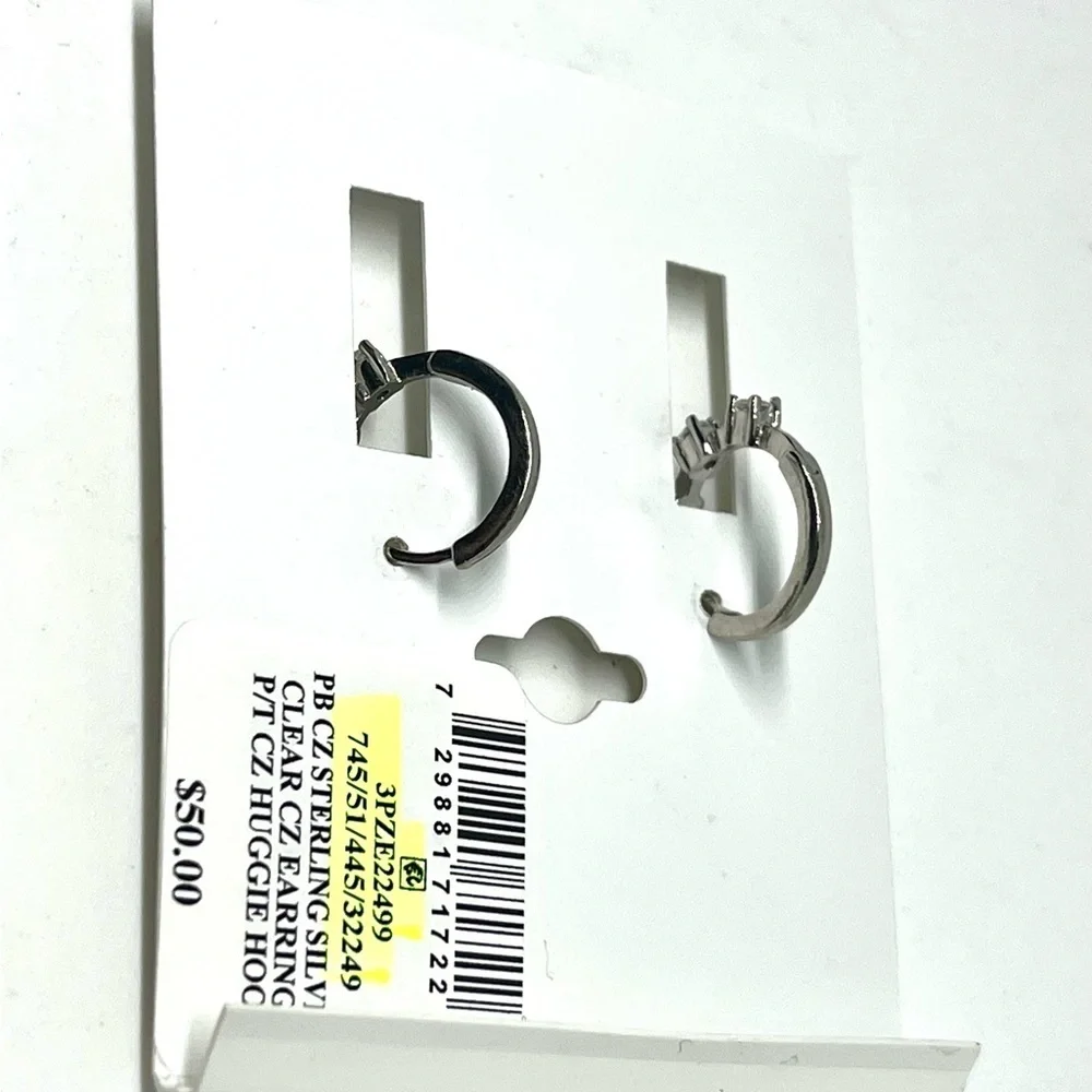 Gianni Bernini Sterling Silver CZ Earrings NWT
